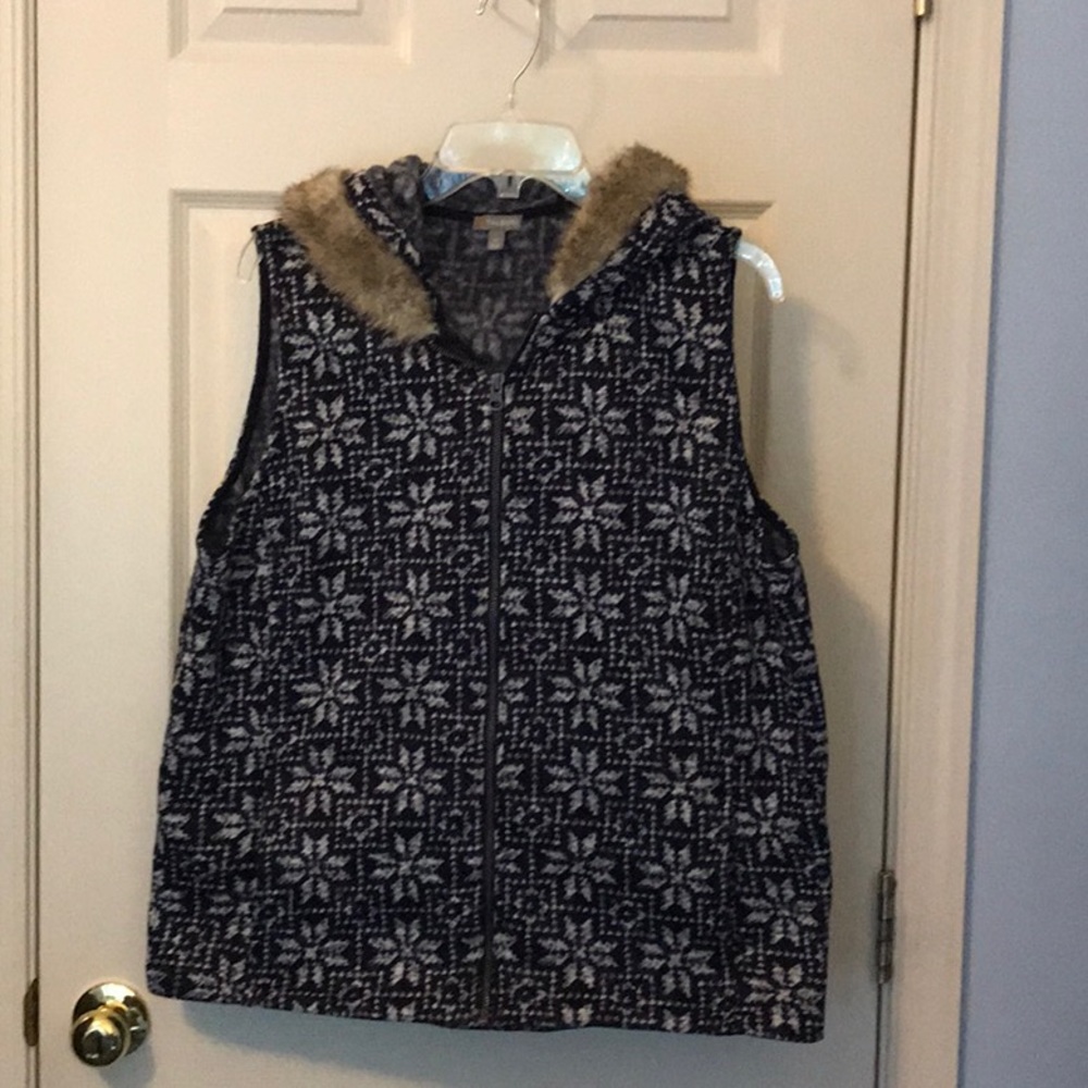 Talbots 1x vest w/hood